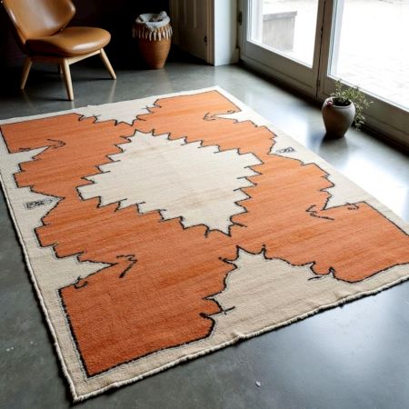 Handwoven Southwestern Kilim Wool Rug